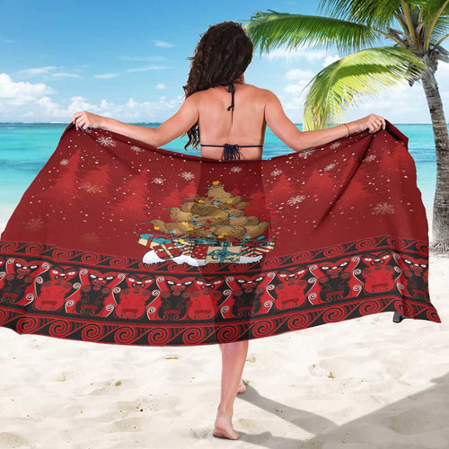 Funny Kiwi Bird Xmas Tree Sarong New Zealand Tribal Christmas Spirit - Aussie Hoodie