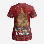 Funny Kiwi Bird Xmas Tree Scrub Top New Zealand Tribal Christmas Spirit - Aussie Hoodie