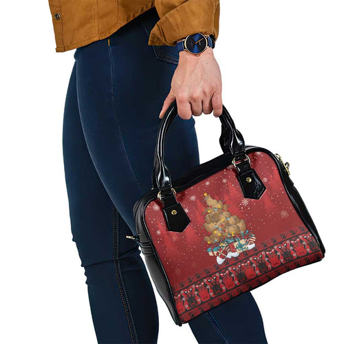Funny Kiwi Bird Xmas Tree Shoulder Handbag New Zealand Tribal Christmas Spirit - Aussie Hoodie
