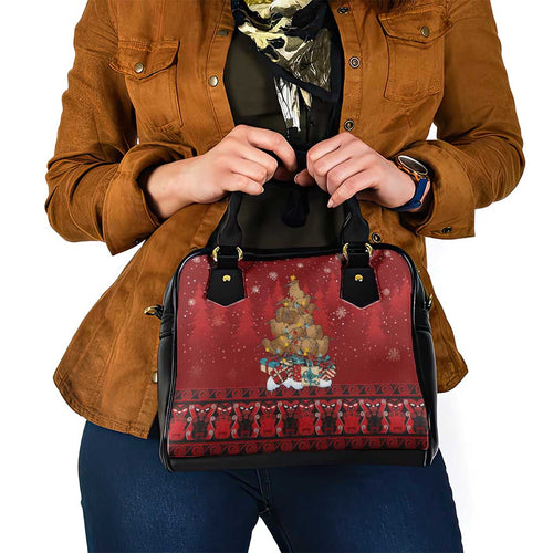 Funny Kiwi Bird Xmas Tree Shoulder Handbag New Zealand Tribal Christmas Spirit - Aussie Hoodie