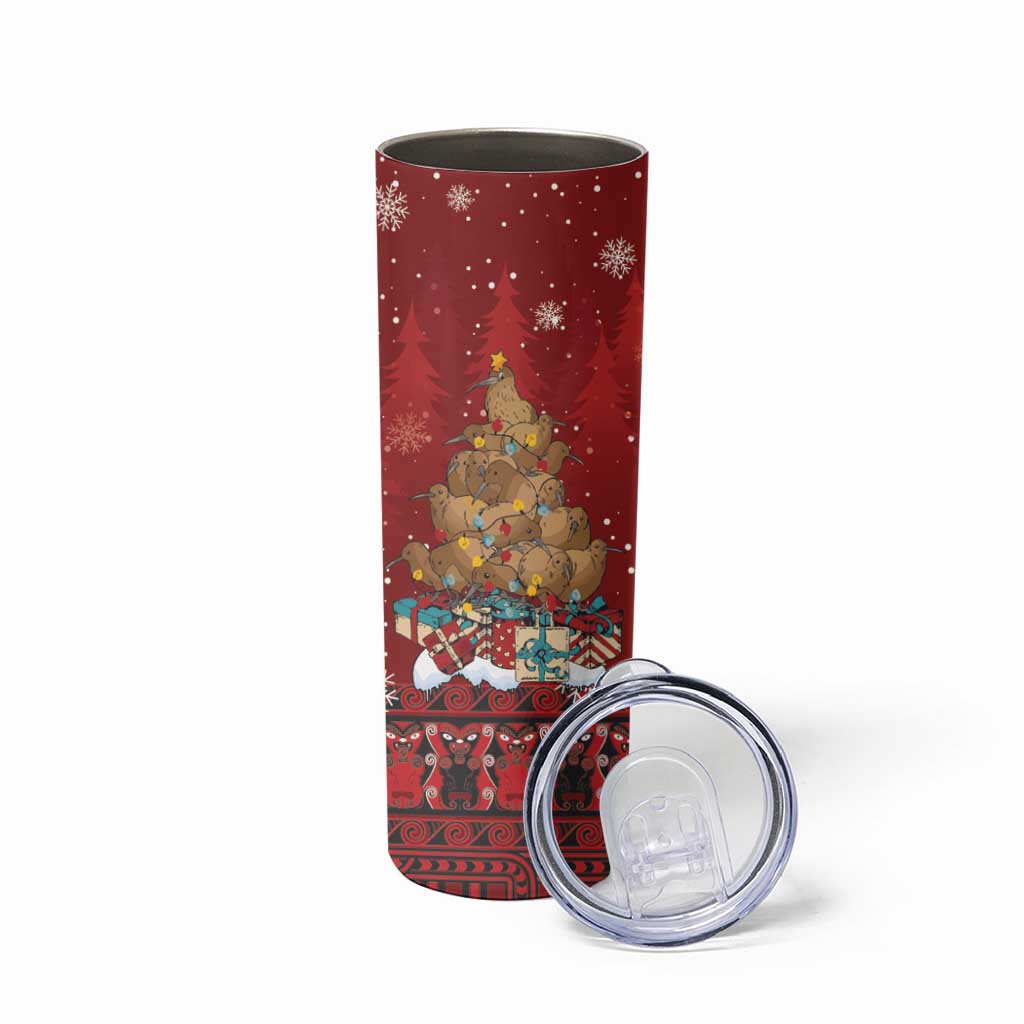 Funny Kiwi Bird Xmas Tree Skinny Tumbler New Zealand Tribal Christmas Spirit - Aussie Hoodie