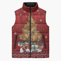 Funny Kiwi Bird Xmas Tree Sleeveless Puffer Jacket New Zealand Tribal Christmas Spirit - Aussie Hoodie