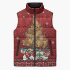 Funny Kiwi Bird Xmas Tree Sleeveless Puffer Jacket New Zealand Tribal Christmas Spirit - Aussie Hoodie