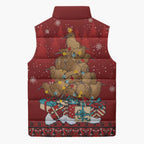 Funny Kiwi Bird Xmas Tree Sleeveless Puffer Jacket New Zealand Tribal Christmas Spirit - Aussie Hoodie