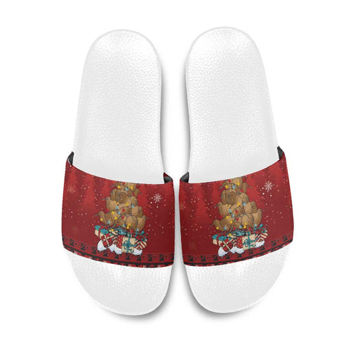 Funny Kiwi Bird Xmas Tree Slide Sandals New Zealand Tribal Christmas Spirit - Aussie Hoodie