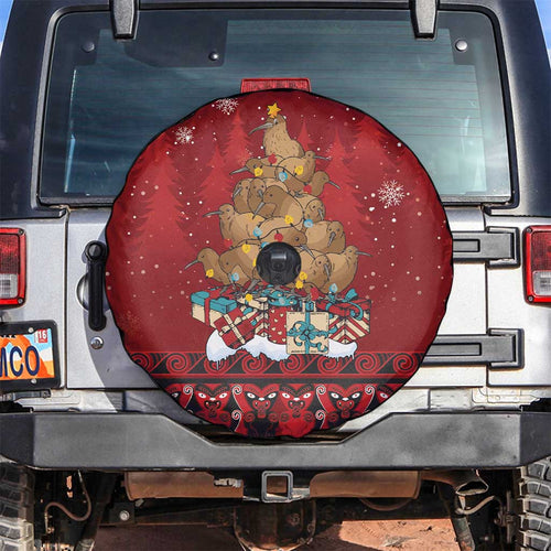 Funny Kiwi Bird Xmas Tree Spare Tire Cover New Zealand Tribal Christmas Spirit - Aussie Hoodie