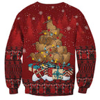 Funny Kiwi Bird Xmas Tree Sweatshirt New Zealand Tribal Christmas Spirit - Aussie Hoodie