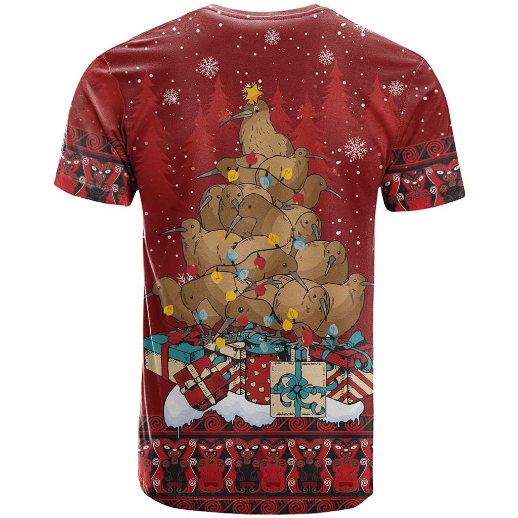 Funny Kiwi Bird Xmas Tree T Shirt New Zealand Tribal Christmas Spirit - Aussie Hoodie