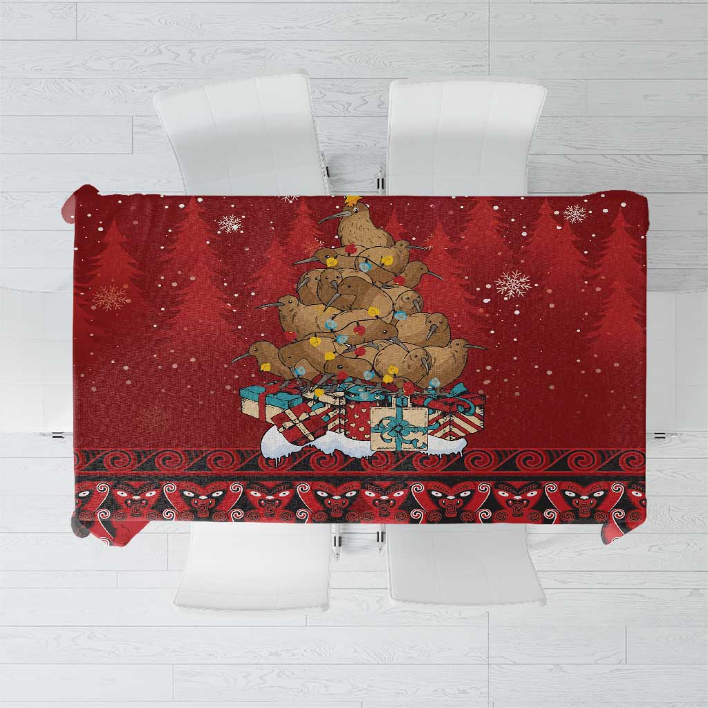 Funny Kiwi Bird Xmas Tree Tablecloth New Zealand Tribal Christmas Spirit - Aussie Hoodie