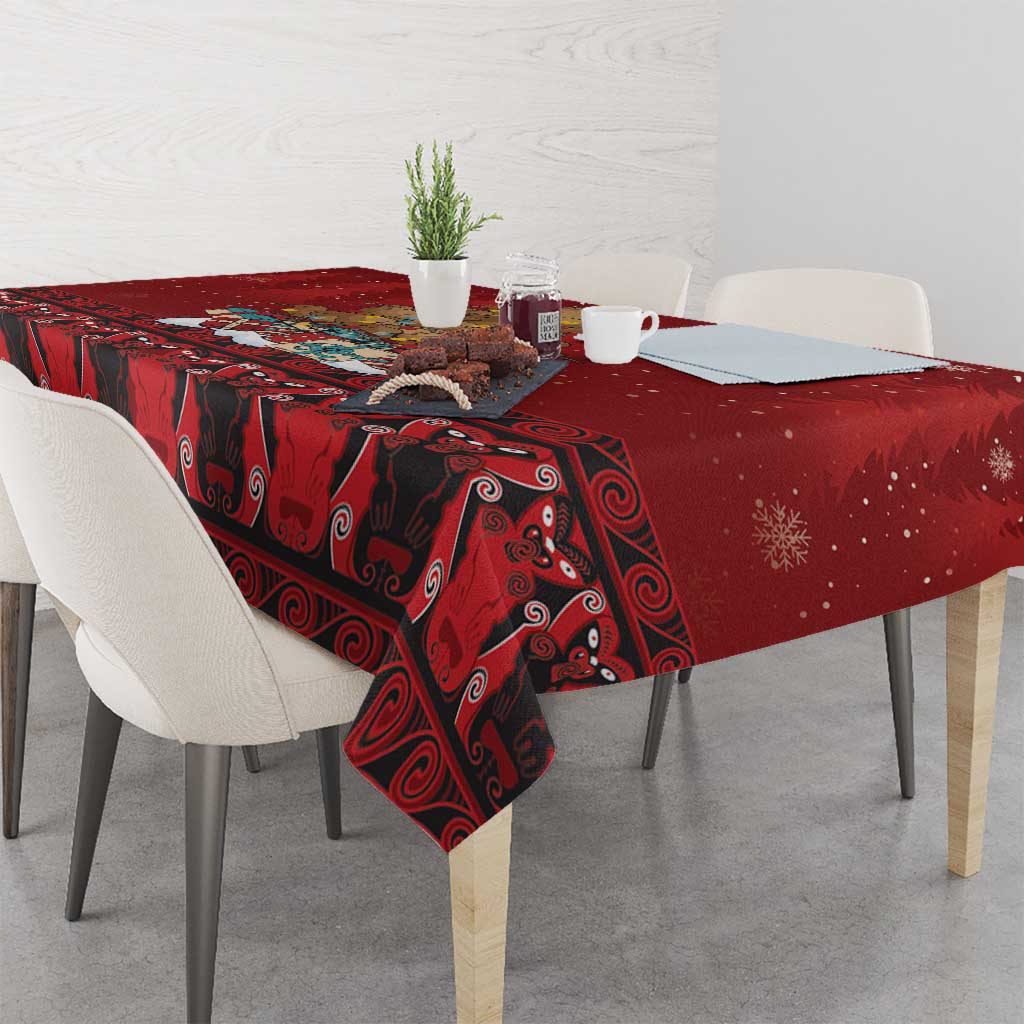 Funny Kiwi Bird Xmas Tree Tablecloth New Zealand Tribal Christmas Spirit - Aussie Hoodie