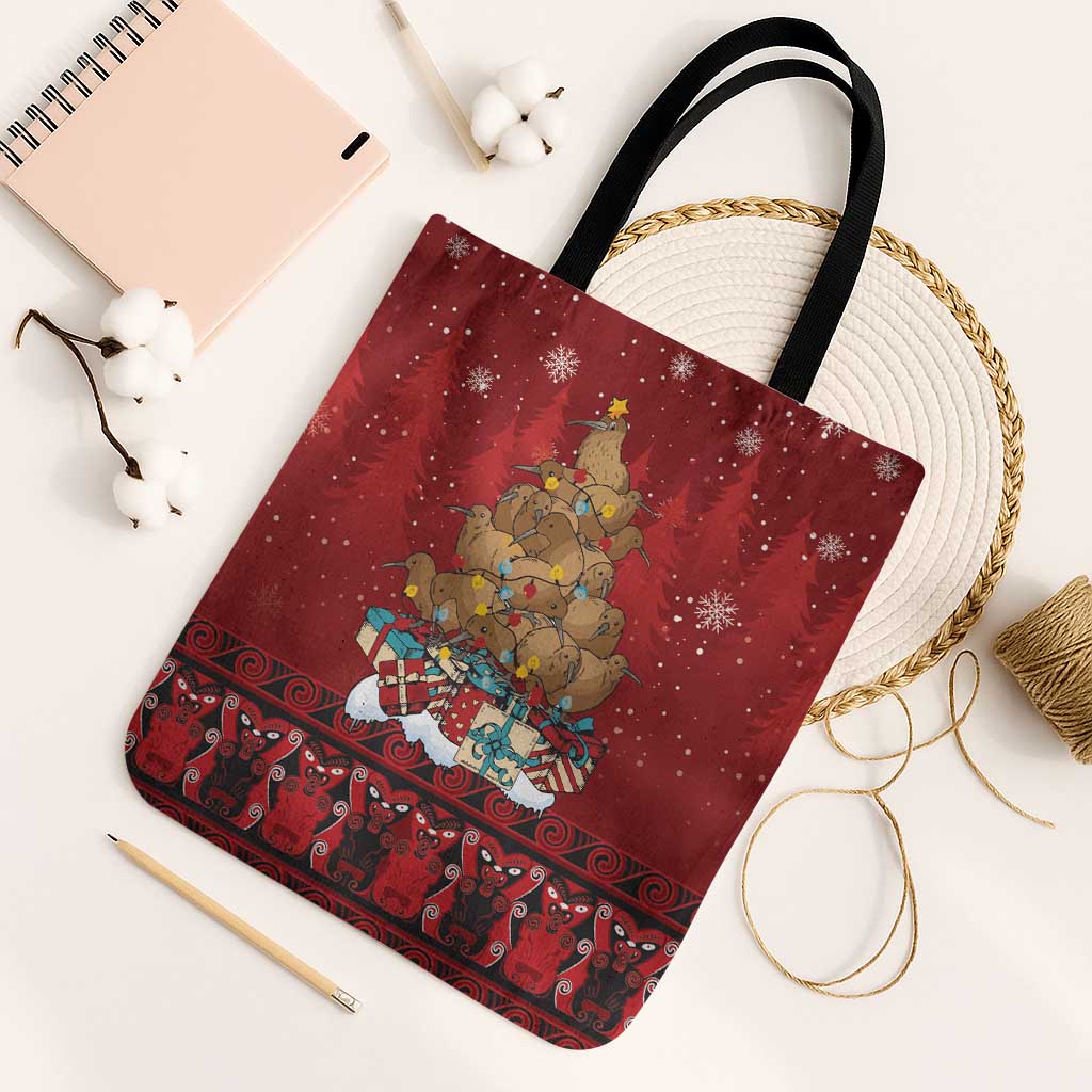 Funny Kiwi Bird Xmas Tree Tote Bag New Zealand Tribal Christmas Spirit - Aussie Hoodie