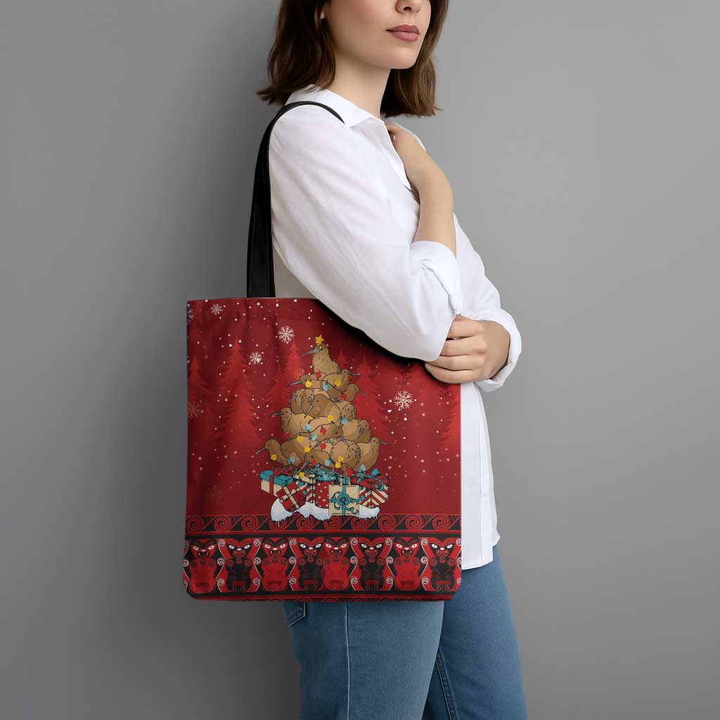 Funny Kiwi Bird Xmas Tree Tote Bag New Zealand Tribal Christmas Spirit - Aussie Hoodie