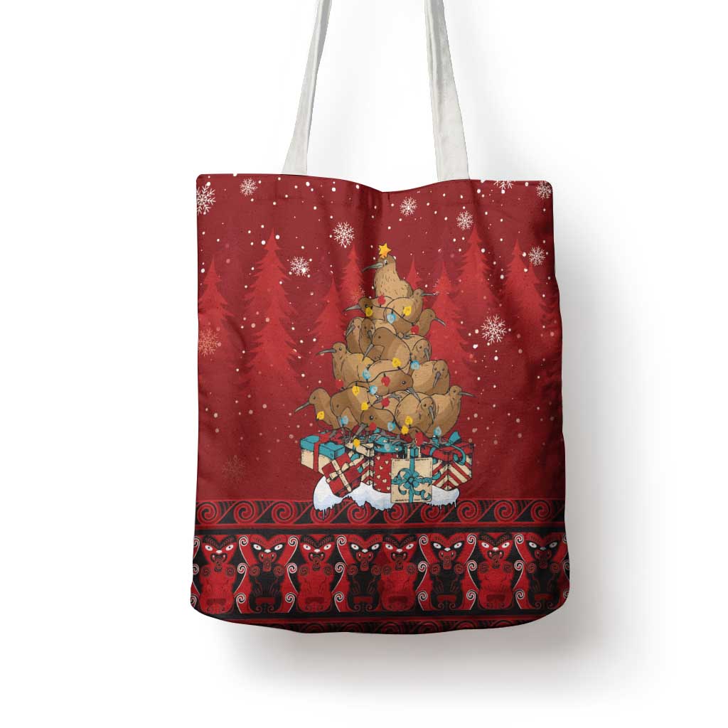 Funny Kiwi Bird Xmas Tree Tote Bag New Zealand Tribal Christmas Spirit - Aussie Hoodie