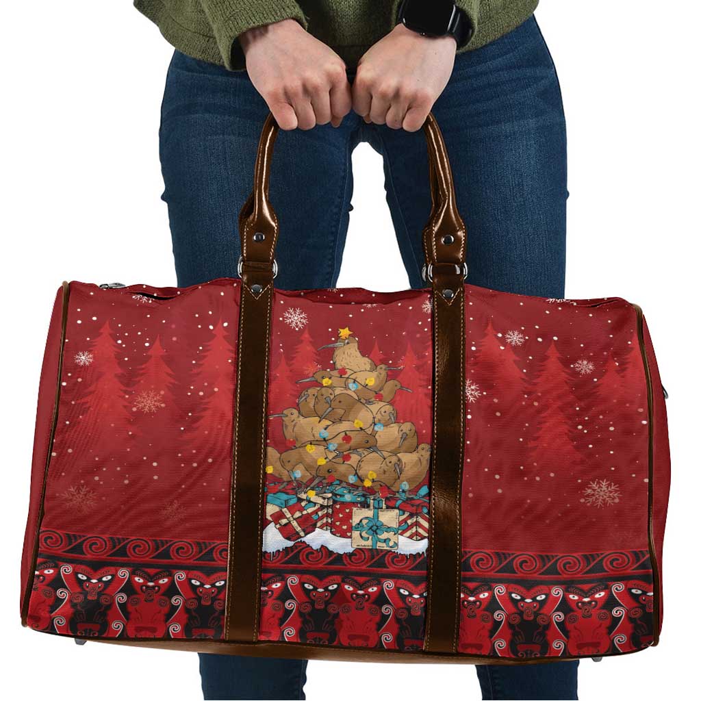 Funny Kiwi Bird Xmas Tree Travel Bag New Zealand Tribal Christmas Spirit - Aussie Hoodie