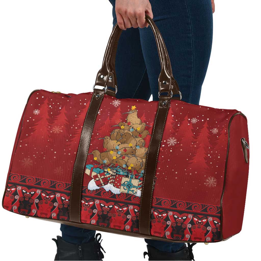 Funny Kiwi Bird Xmas Tree Travel Bag New Zealand Tribal Christmas Spirit - Aussie Hoodie