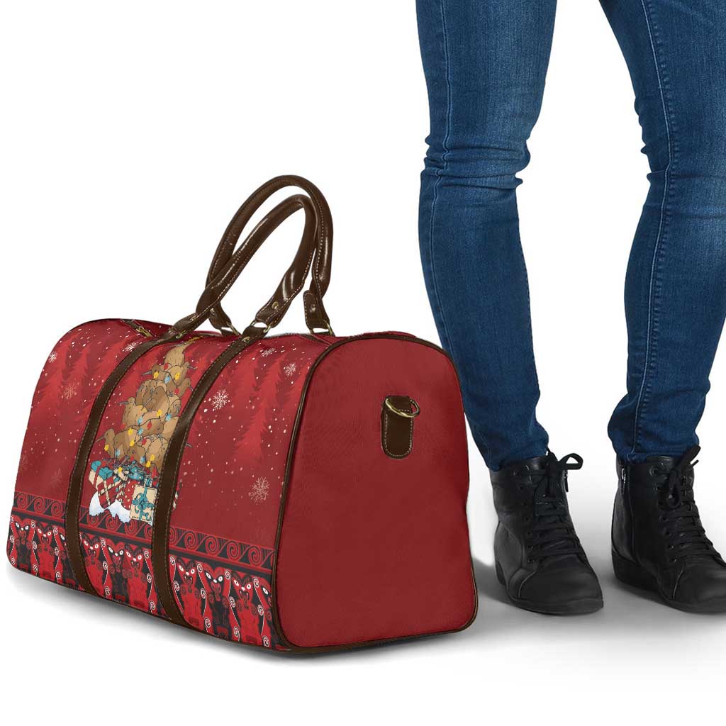Funny Kiwi Bird Xmas Tree Travel Bag New Zealand Tribal Christmas Spirit - Aussie Hoodie