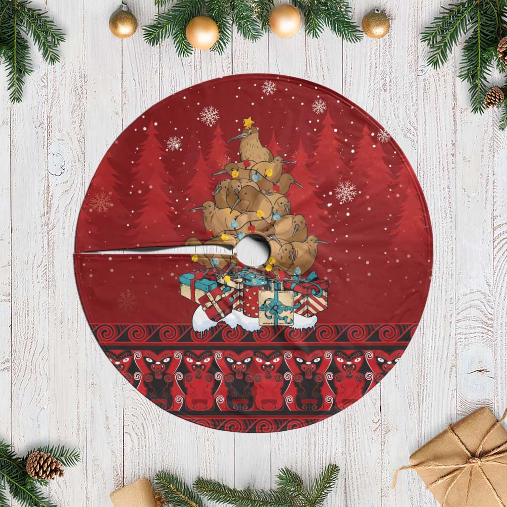 Funny Kiwi Bird Xmas Tree Tree Skirt New Zealand Tribal Christmas Spirit - Aussie Hoodie