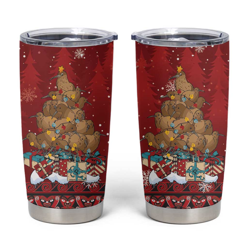 Funny Kiwi Bird Xmas Tree Tumbler Cup New Zealand Tribal Christmas Spirit - Aussie Hoodie