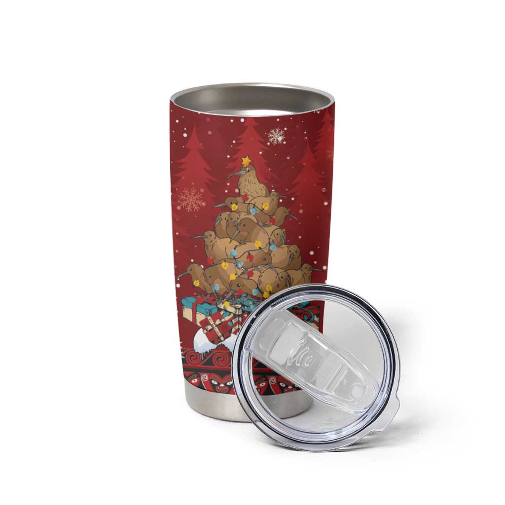 Funny Kiwi Bird Xmas Tree Tumbler Cup New Zealand Tribal Christmas Spirit - Aussie Hoodie