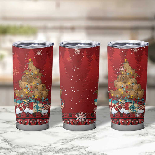 Funny Kiwi Bird Xmas Tree Tumbler Cup New Zealand Tribal Christmas Spirit - Aussie Hoodie