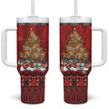 Funny Kiwi Bird Xmas Tree Tumbler With Handle New Zealand Tribal Christmas Spirit - Aussie Hoodie