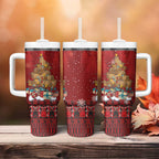 Funny Kiwi Bird Xmas Tree Tumbler With Handle New Zealand Tribal Christmas Spirit - Aussie Hoodie