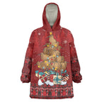 Funny Kiwi Bird Xmas Tree Wearable Blanket Hoodie New Zealand Tribal Christmas Spirit - Aussie Hoodie
