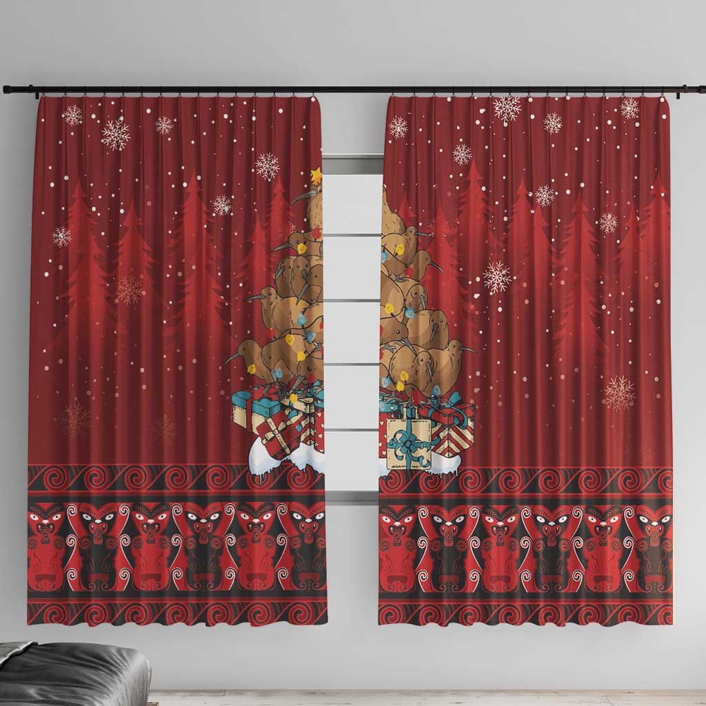 Funny Kiwi Bird Xmas Tree Window Curtain New Zealand Tribal Christmas Spirit - Aussie Hoodie