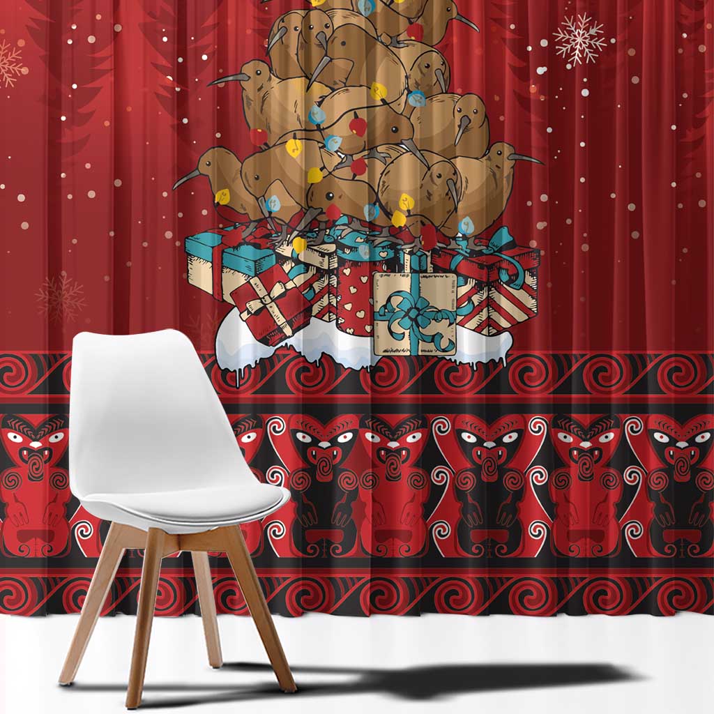 Funny Kiwi Bird Xmas Tree Window Curtain New Zealand Tribal Christmas Spirit - Aussie Hoodie