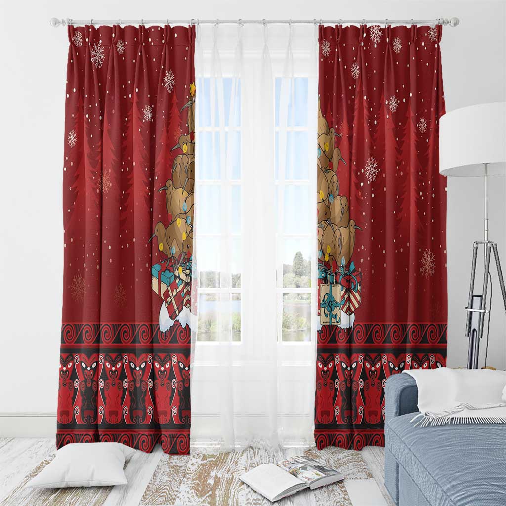 Funny Kiwi Bird Xmas Tree Window Curtain New Zealand Tribal Christmas Spirit - Aussie Hoodie