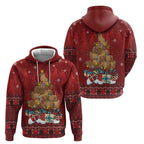 Funny Kiwi Bird Xmas Tree Zip Hoodie New Zealand Tribal Christmas Spirit - Aussie Hoodie