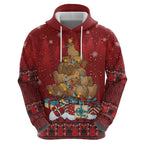 Funny Kiwi Bird Xmas Tree Zip Hoodie New Zealand Tribal Christmas Spirit - Aussie Hoodie