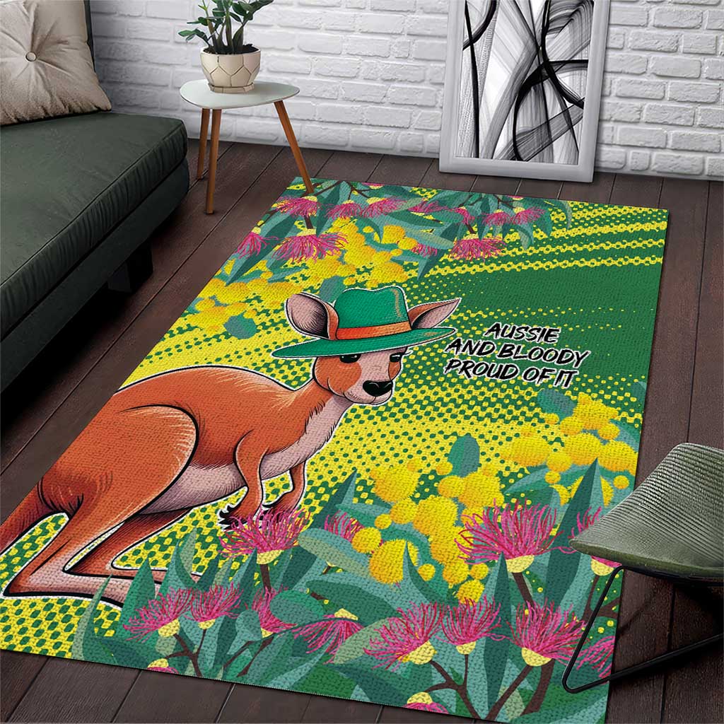 Aussie and Bloody Proud of It Area Rug Happy Australia Day