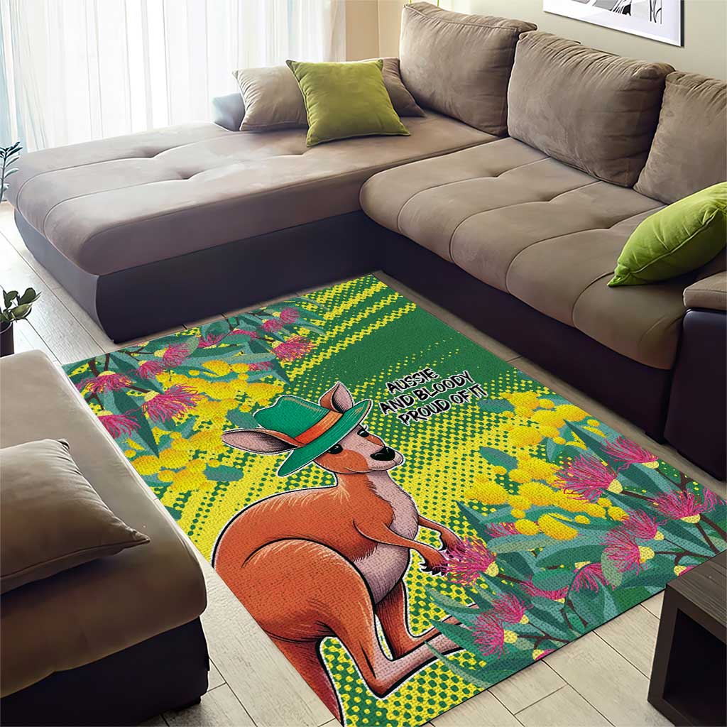 Aussie and Bloody Proud of It Area Rug Happy Australia Day