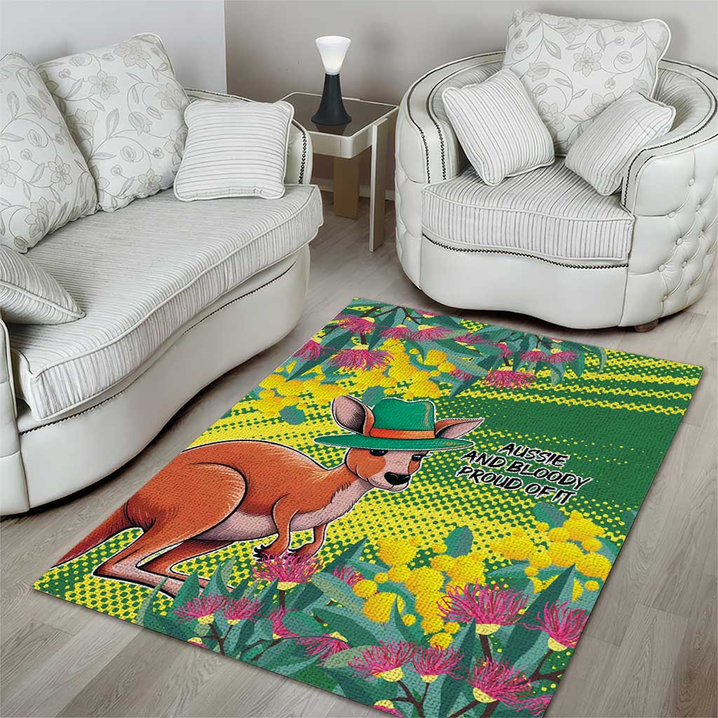 Aussie and Bloody Proud of It Area Rug Happy Australia Day