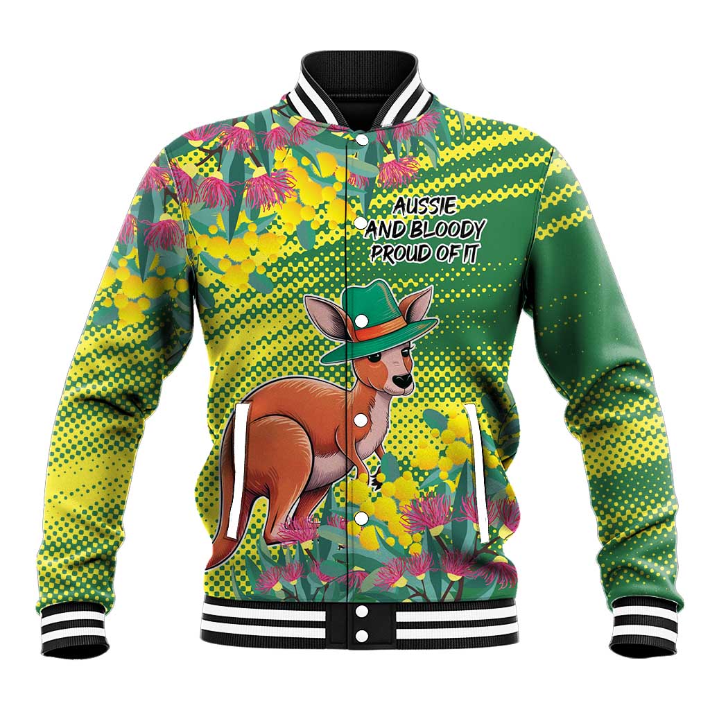 Aussie and Bloody Proud of It Baseball Jacket Happy Australia Day