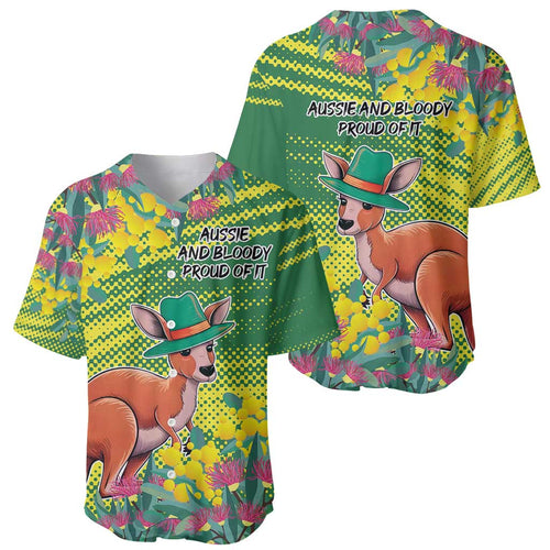 Aussie and Bloody Proud of It Baseball Jersey Happy Australia Day