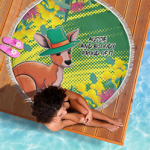 Aussie and Bloody Proud of It Beach Blanket Happy Australia Day