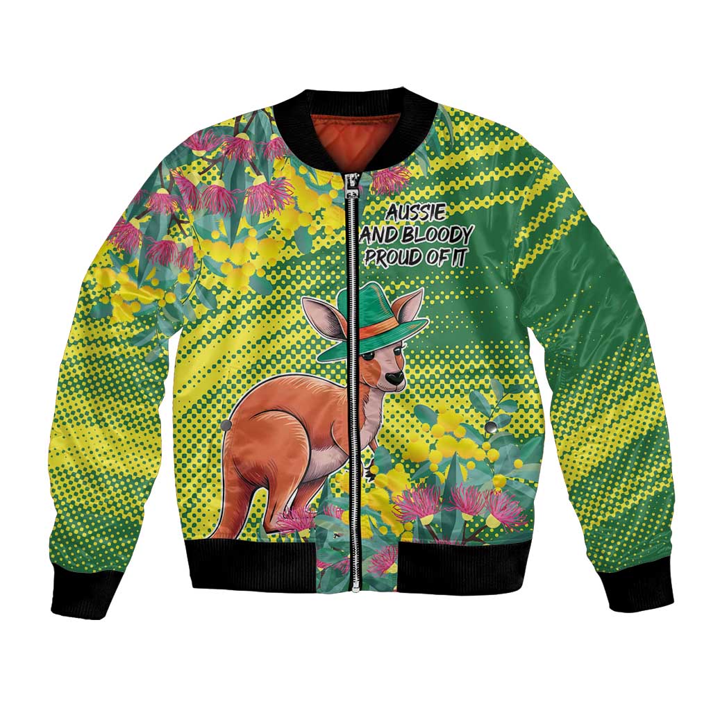 Aussie and Bloody Proud of It Bomber Jacket Happy Australia Day
