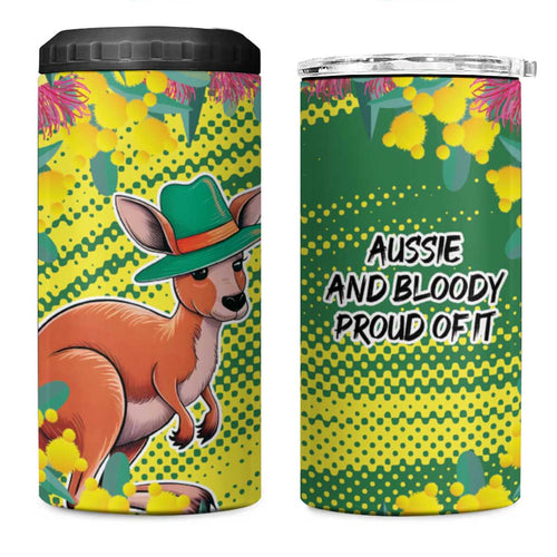 Aussie and Bloody Proud of It 4 in 1 Can Cooler Tumbler Happy Australia Day
