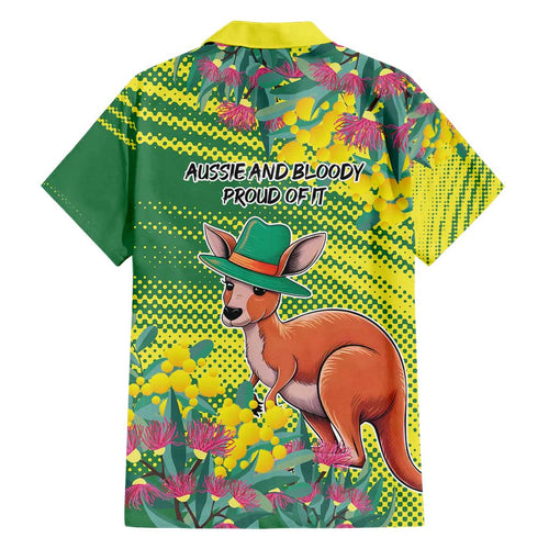 Aussie and Bloody Proud of It Family Matching Short Sleeve Bodycon Dress and Hawaiian Shirt Happy Australia Day