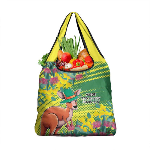 Aussie and Bloody Proud of It Grocery Bag Happy Australia Day