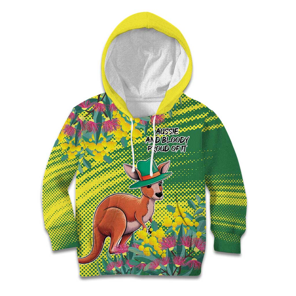 Aussie and Bloody Proud of It Kid Hoodie Happy Australia Day