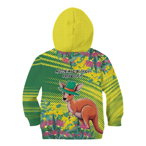 Aussie and Bloody Proud of It Kid Hoodie Happy Australia Day
