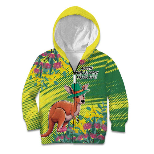 Aussie and Bloody Proud of It Kid Hoodie Happy Australia Day