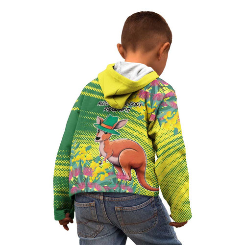 Aussie and Bloody Proud of It Kid Hoodie Happy Australia Day