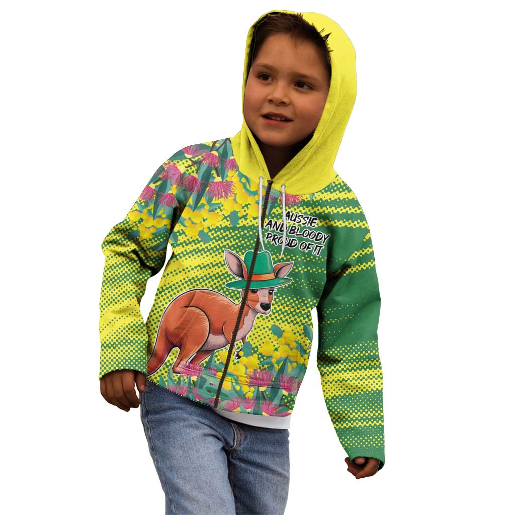 Aussie and Bloody Proud of It Kid Hoodie Happy Australia Day