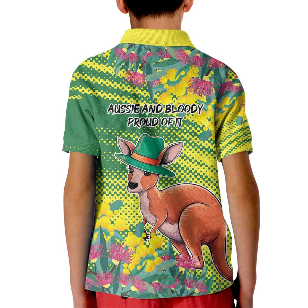 Aussie and Bloody Proud of It Kid Polo Shirt Happy Australia Day