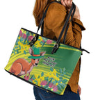 Aussie and Bloody Proud of It Leather Tote Bag Happy Australia Day
