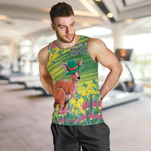 Aussie and Bloody Proud of It Men Tank Top Happy Australia Day